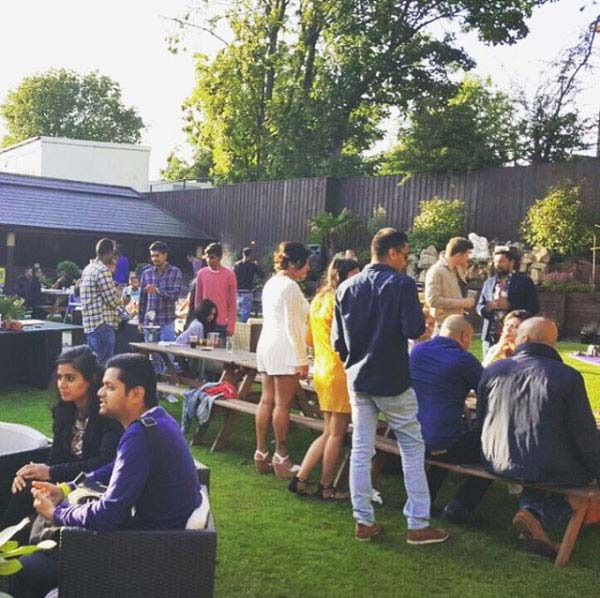 open-air beer garden